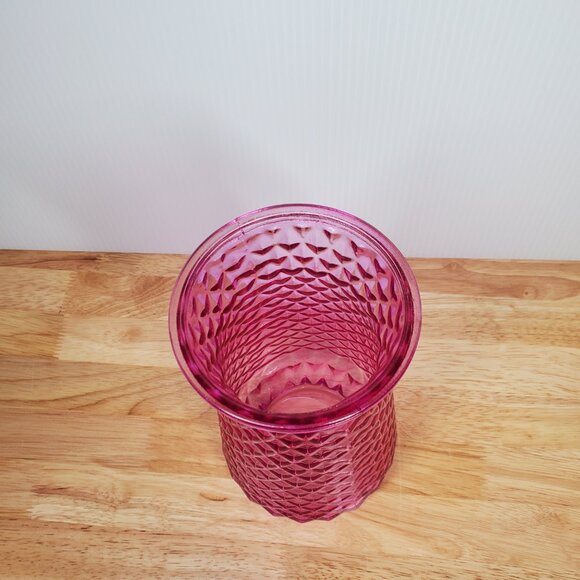 Lavander Round Vase Diamond Texture 9" Tall, 5" D Base, 4" D Top - Picture 2 of 6